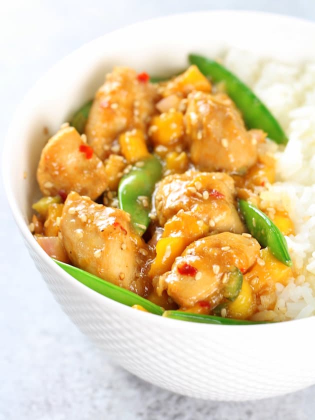 Mango Chicken Stir Fry With Snap Peas