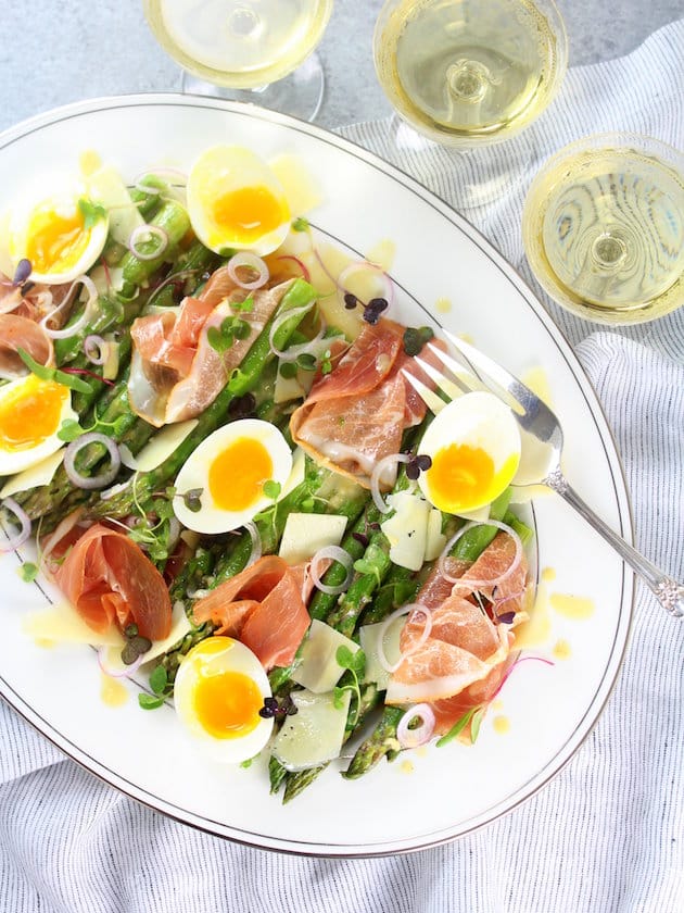 Asparagus Salad with Prosciutto, Eggs and Dijon Vinaigrette Recipe Image