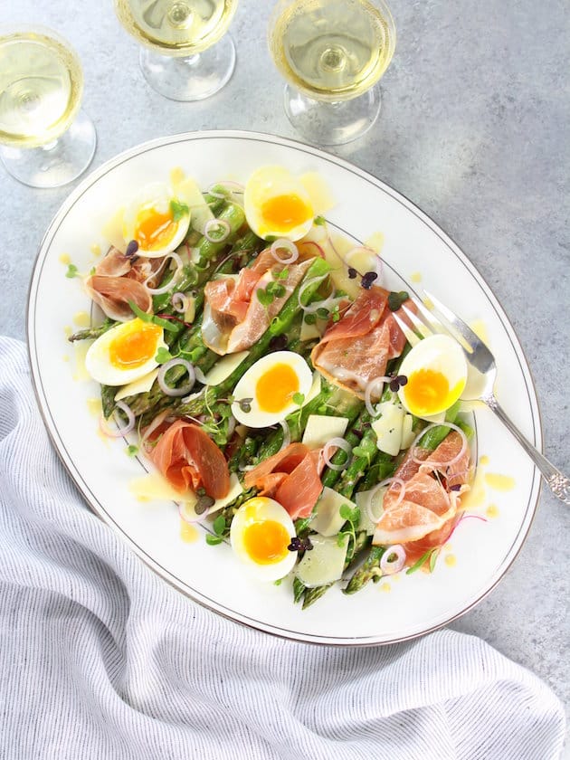 Asparagus Salad with Prosciutto, Eggs and Dijon Vinaigrette Recipe Image