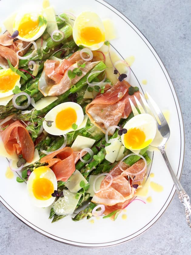 Asparagus Salad with Prosciutto, Eggs and Dijon Vinaigrette Recipe Image