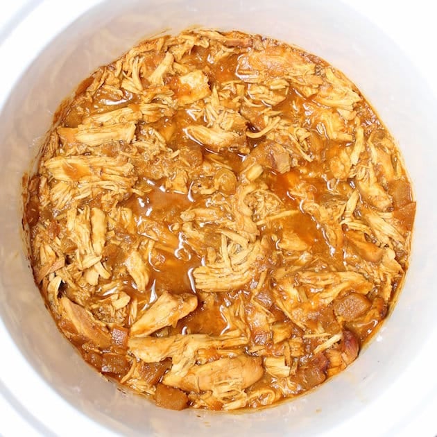 Crockpot of pulled chicken