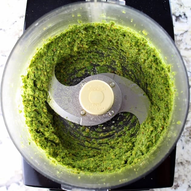 Homemade Pesto in Food Processor