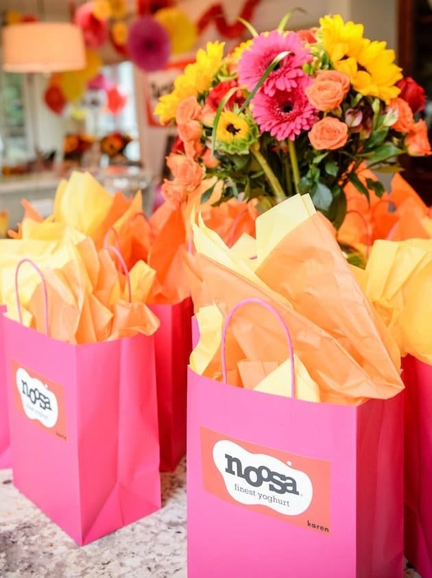 Pink hostess gift bags