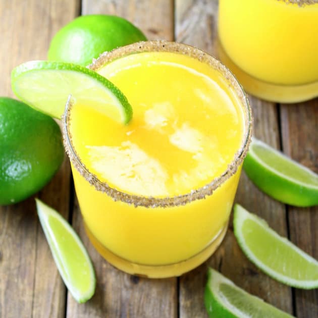 Smoky Mango Margarita on farm table