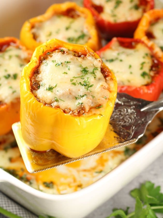 Baked Lasagna Stuffed Peppers Recipe Image