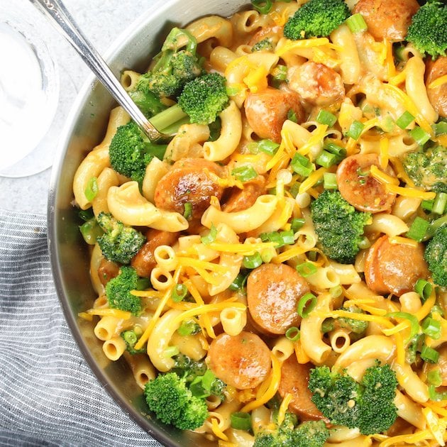 Partial Pan of Buffalo Chicken Broccoli Mac and Cheese 