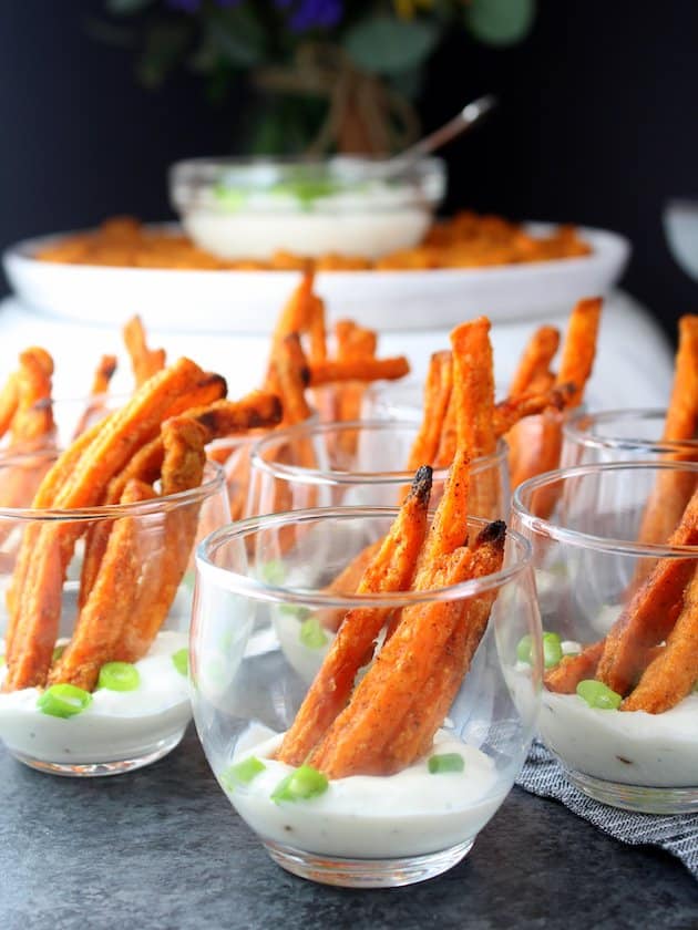 Sweet potato fries with buttermilk ranch dip