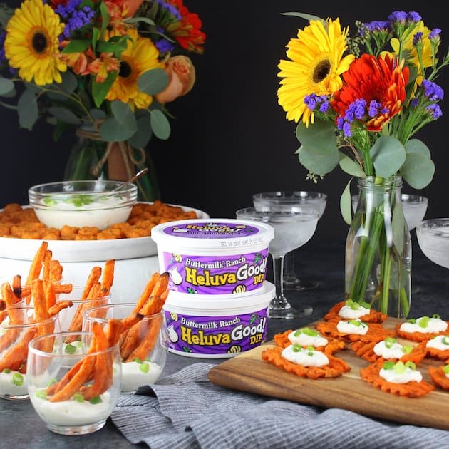 3 Easy Dippers For The Holidays Sweet Potato Fries with Buttermilk Ranch from Heluva Good! Dip