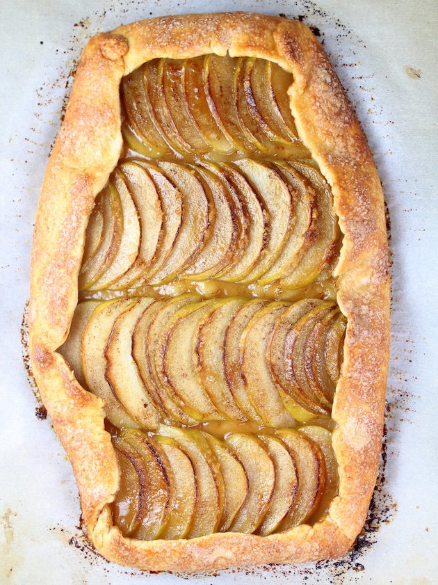 Salted-Butter Apple Galette on parchment paper