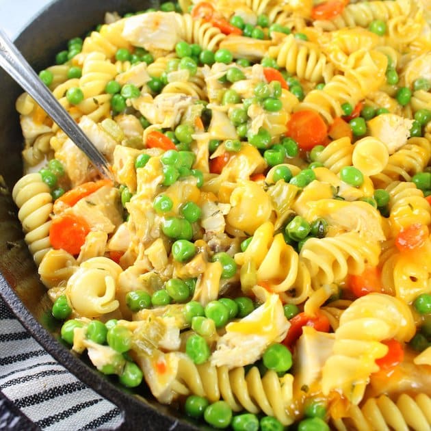 Partial Pan of Cheesy Turkey Noodle Casserole 