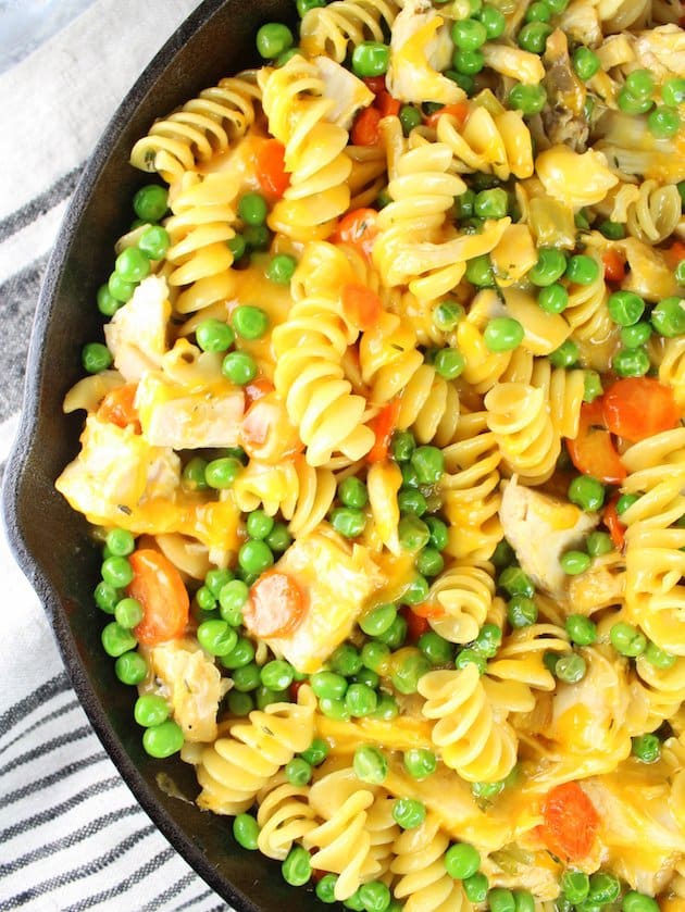 Partial Pan of Cheesy Turkey Noodle Casserole 