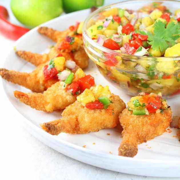 Partial Plate Firecracker Shrimp with Pineapple Relish 