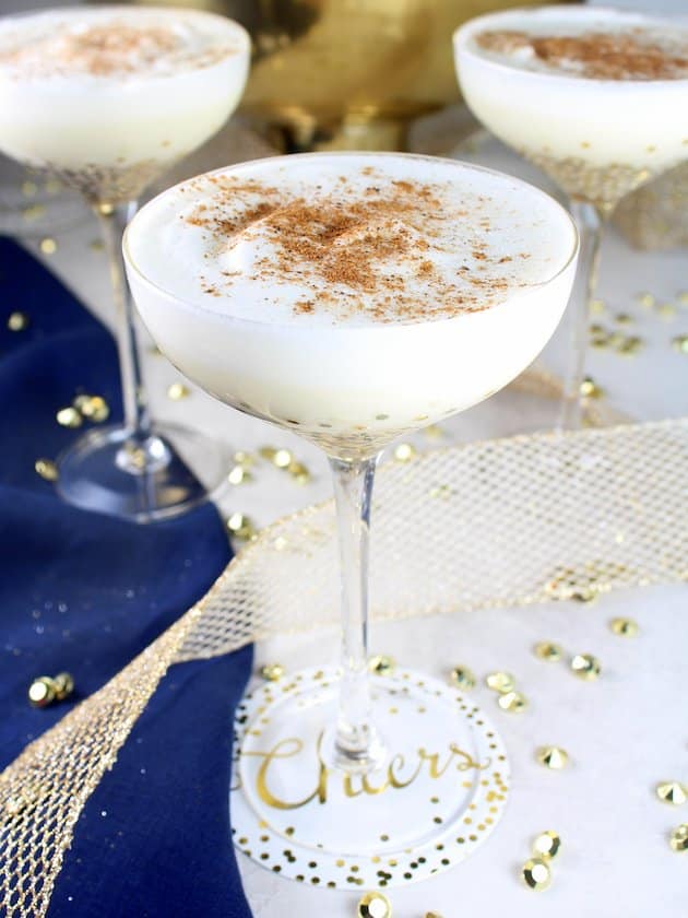 Eggnog In Glasses On White Wooden Table Stock Photo, Picture and