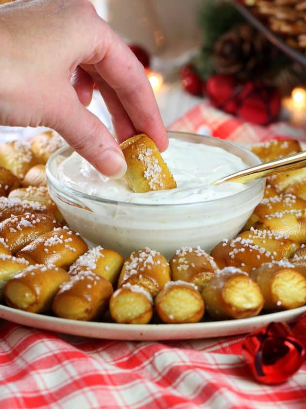 Pretzels in dip