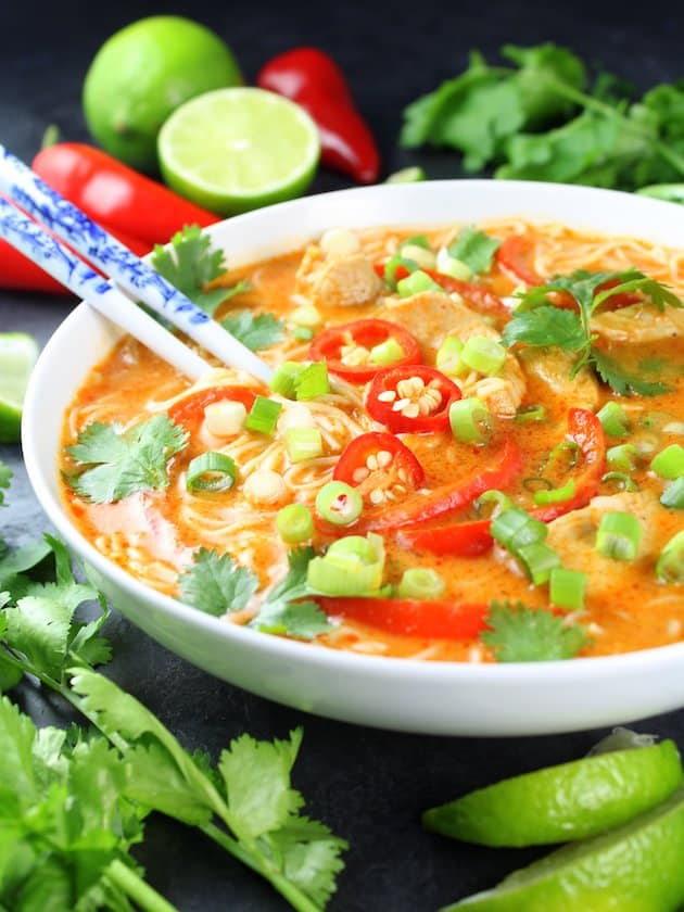 Thai Red Curry Chicken Soup 