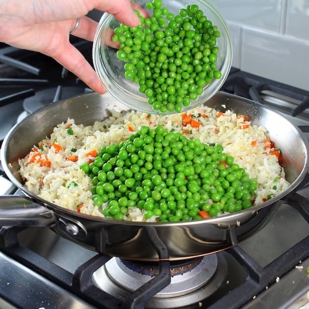  Peas going into saucepan