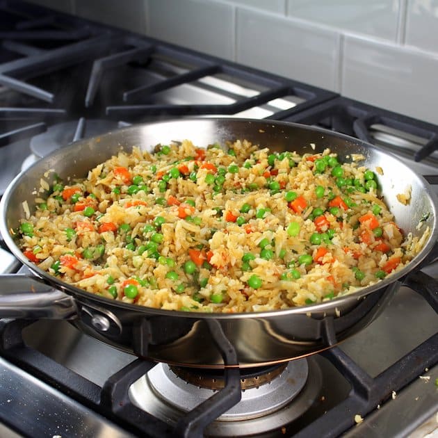 Fried rice in saucepan