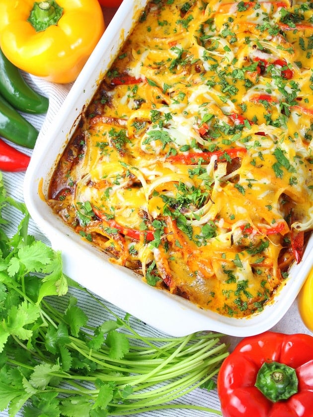 Partial Dish of Mexican Chicken Casserole 