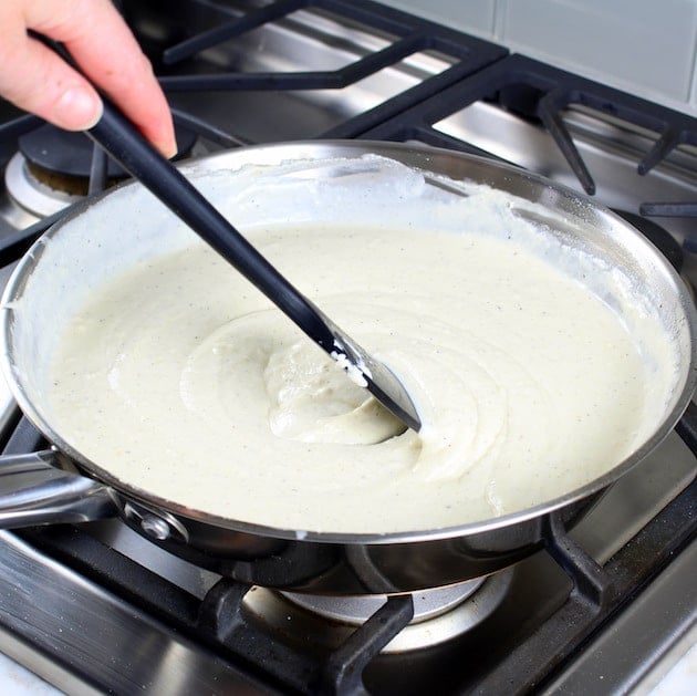  Alfredo Sauce cooking in pan
