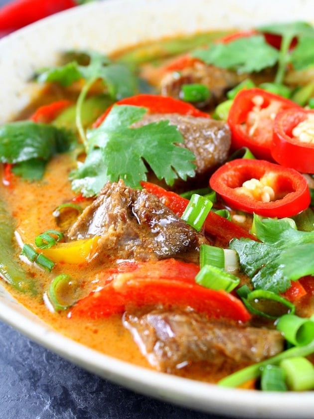 Partial Bowl Instant Pot Beef Thai Red Curry 