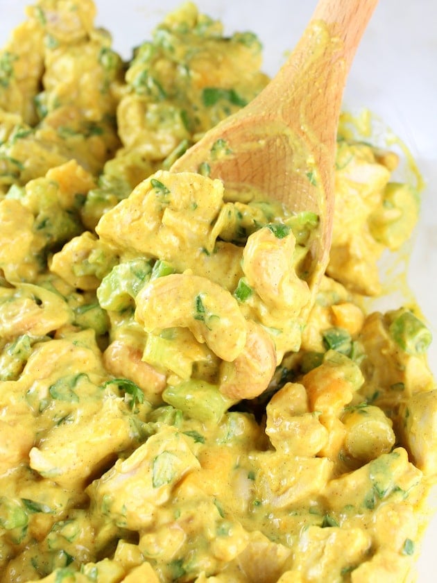 Curry mixing in bowl up close