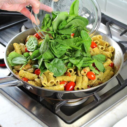 The Easiest One Pot Creamy Chicken Pesto Pasta Ever! | Taste And See