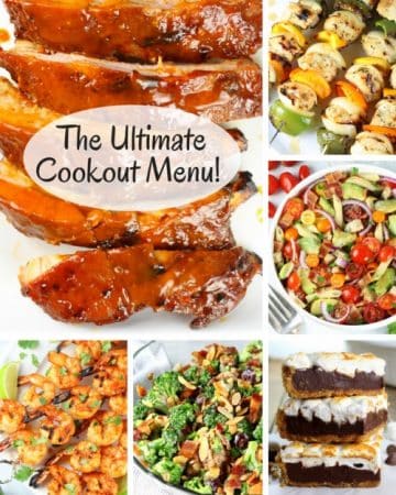 Collage of multiple recipes for summer time cookout