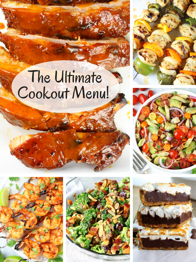 Collage of recipes for summer time cookout