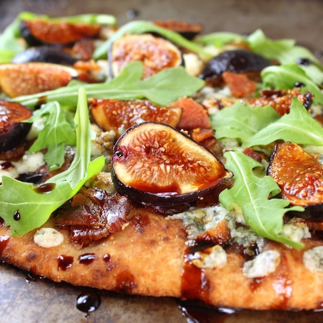 Blue Cheese Fig Flatbread with Balsamic Sauce