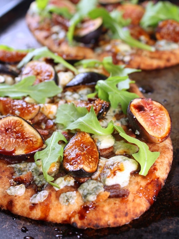 Blue Cheese Fig Flatbread with Balsamic Sauce