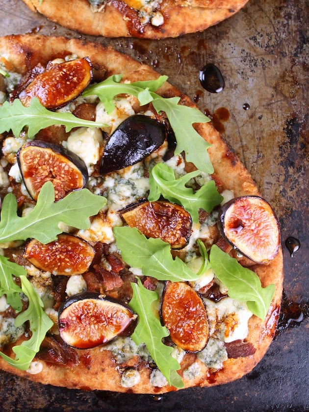 Blue Cheese Fig Flatbread with Balsamic Sauce