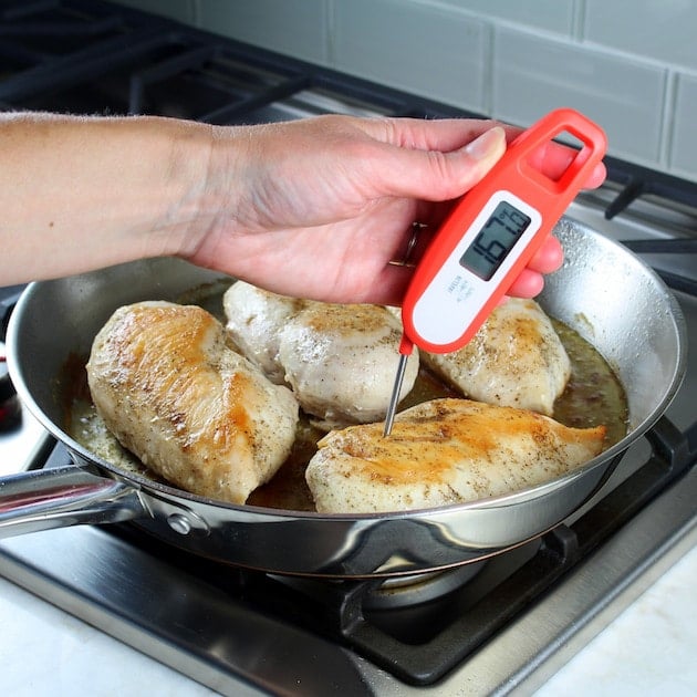 Temping Chicken on Cooktop