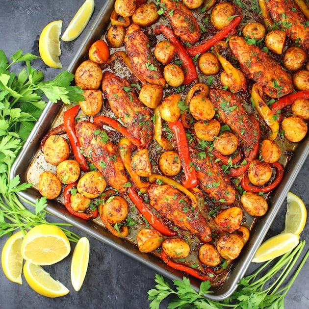 Harissa Chicken Sheet Pan Dinner