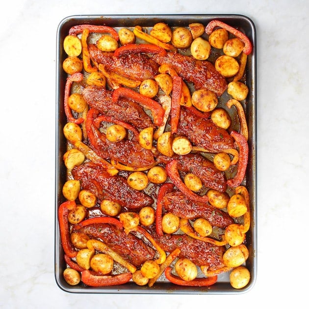 Harissa Chicken Sheet Pan Dinner 