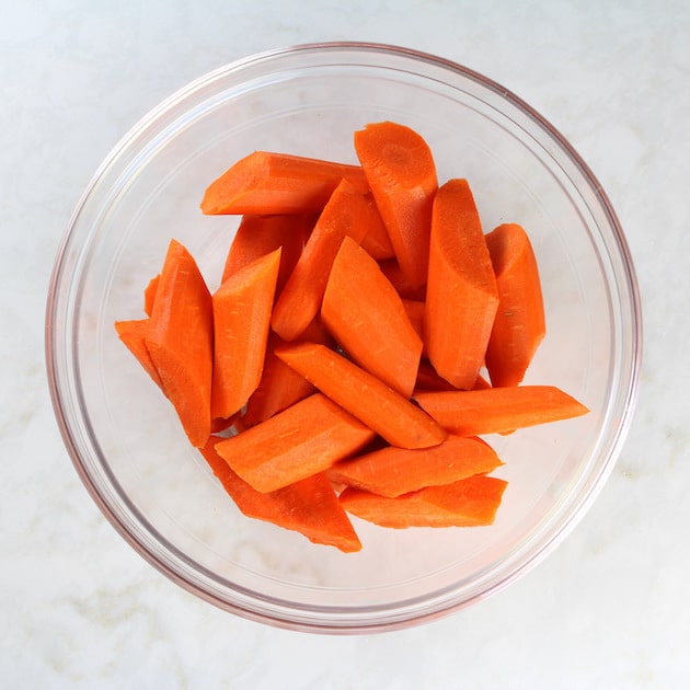 Carrots in glass bowl