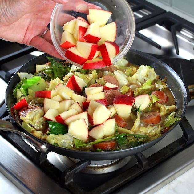 Adding Apples To Skillet