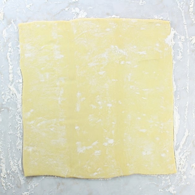 Rolling out puff pastry