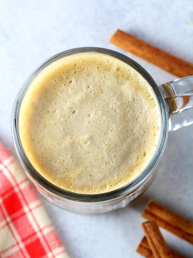  Coffee over top frothed in mug