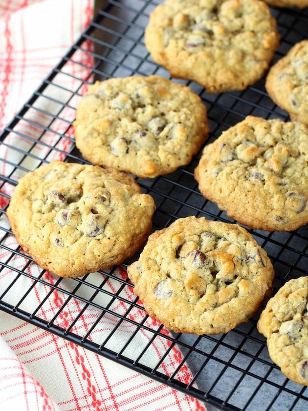 A photo of some of the butterscotch cookies on cooling rack.