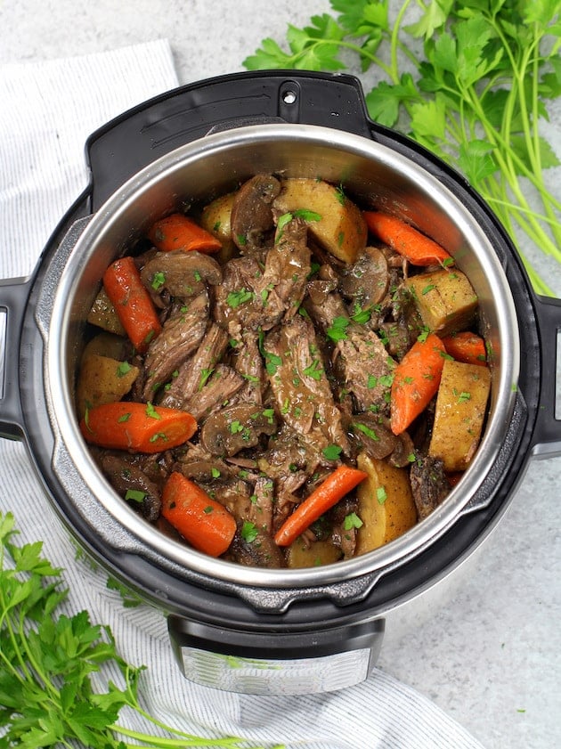 Cooked roast in instant pot