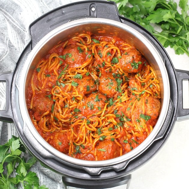 Instant Pot Spaghetti and Turkey Meatballs