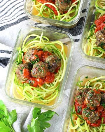 Healthy Meal Prep Baked Turkey Meatballs in Meal Prep Containers