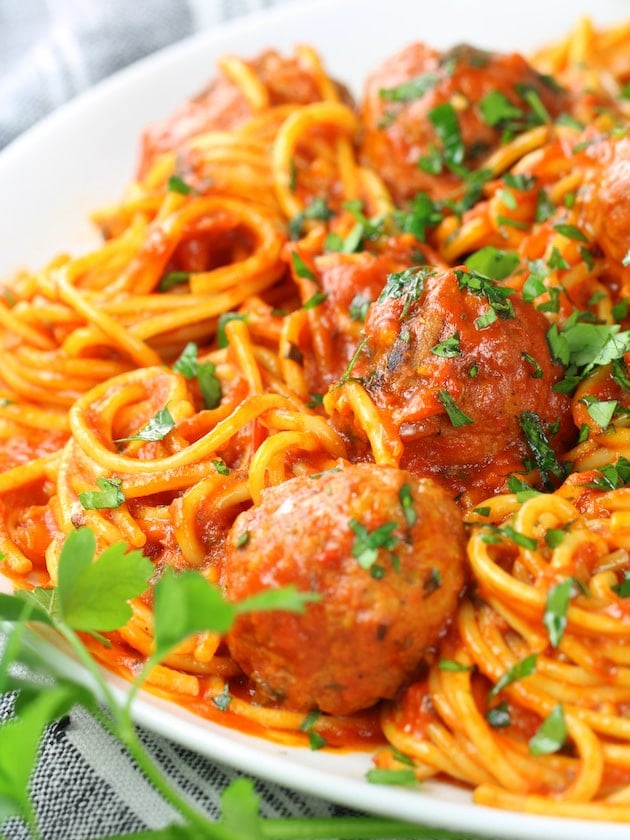 Instant Pot Spaghetti and Turkey Meatballs 