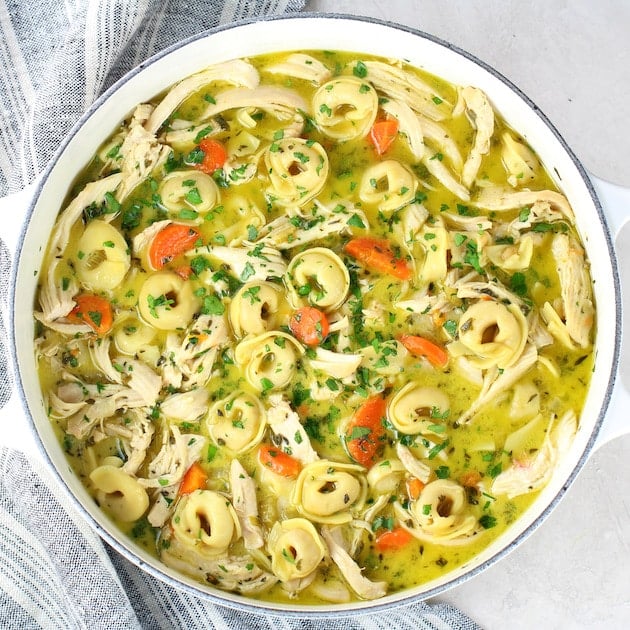 Creamy Tortellini Soup with Chicken