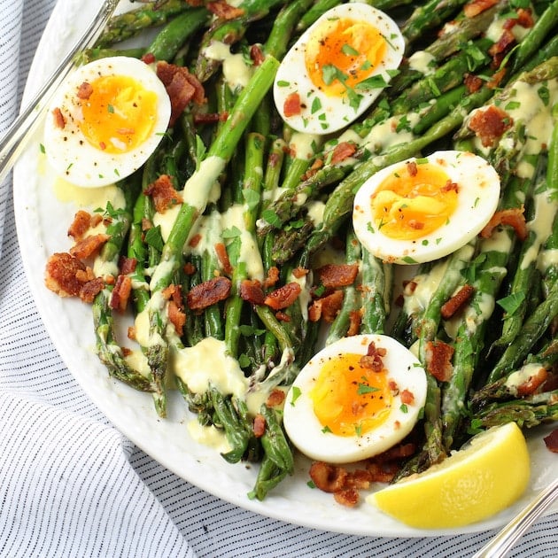 Asparagus Egg and Bacon Salad with Dijon Vinaigrette