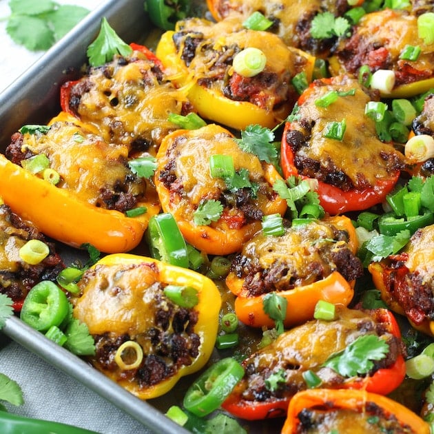 Easy Low Carb Nachos (Mexican Stuffed Peppers)