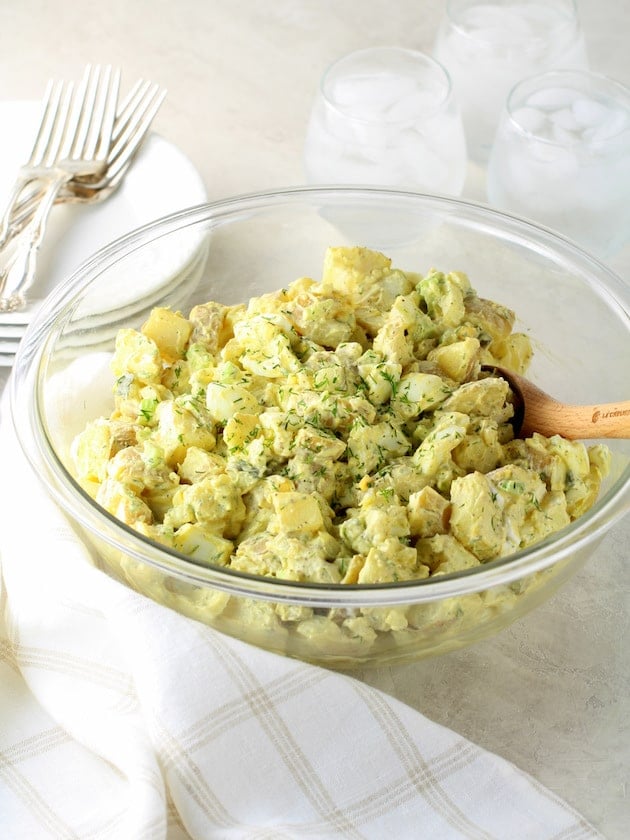 Mustard and Dill Potato Salad in Bowl 