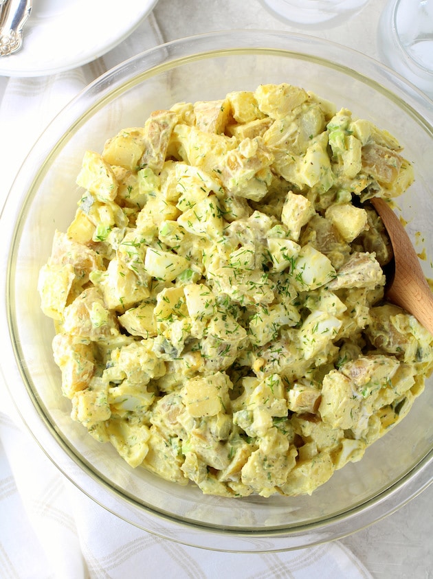 Mustard and Dill Potato Salad in Bowl