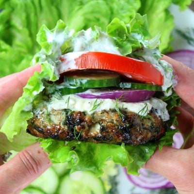 Chicken Burgers with Feta Cheese and Spinach