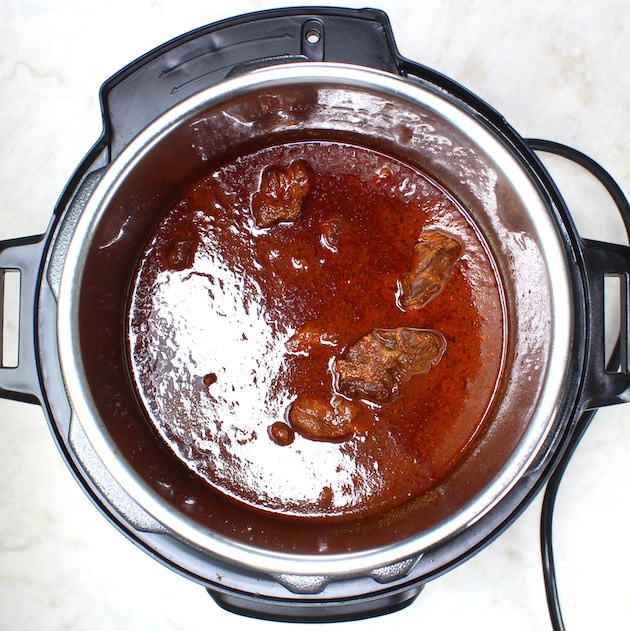 Beef Barbacoa after cooking in instant pot